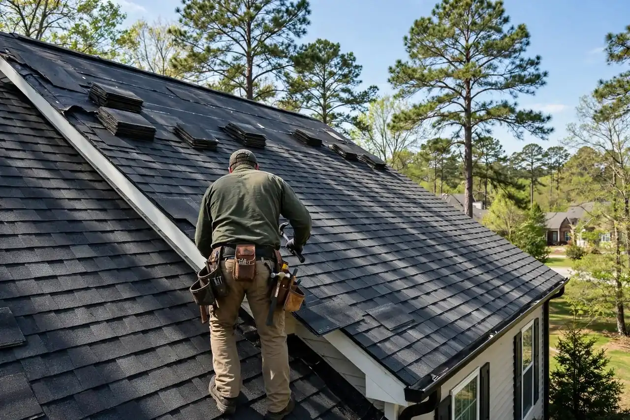 Finnegan Services roofing team at work — Flat Roofing
